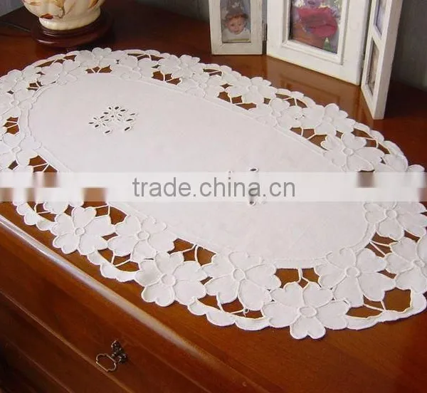 Vintage Hand Embroidered Tray Cloth photo-6