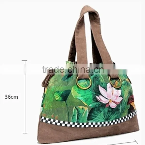 Traditional Design Custom Handbag, Canvas Fabric Custom Handbag,elegant Lady Custom Handbag photo-5