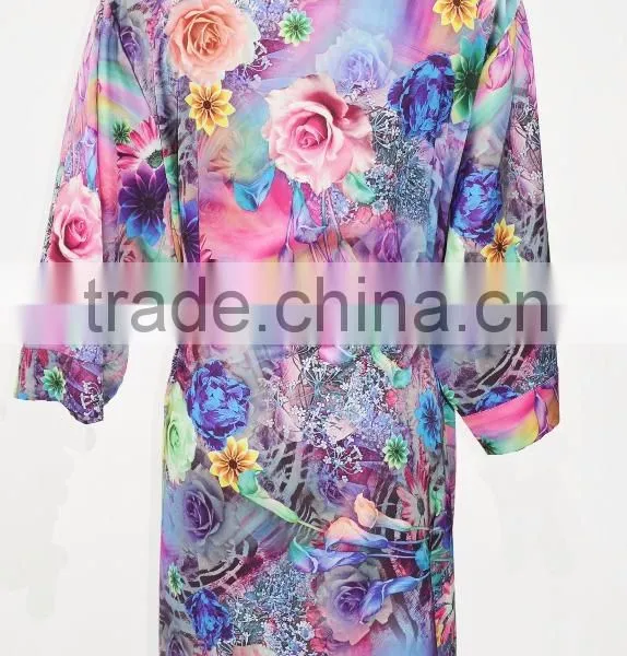 Japaness Spa Bath Robe Satin Floral Sleepwear Bridal Apparel photo-2