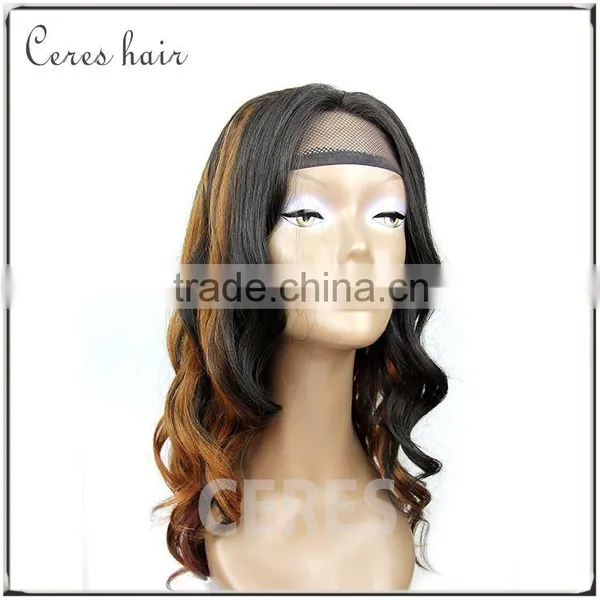 Virgin Remy Brazilian Hair Wig Mixed Color Lace Front Wavy Curly Human Hair Wig photo-5