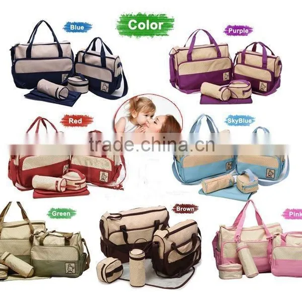 25 Years Factory Experience Cheap Price 5 Pcs Diaper Bag for Mummy Bag Promotion photo-2