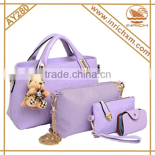 2016 New Designer China High Quality Elegent PU Leather Bags Set Women Tote Bags 4 Pcs Women Handbags Set for Quality Choice Most P photo-4