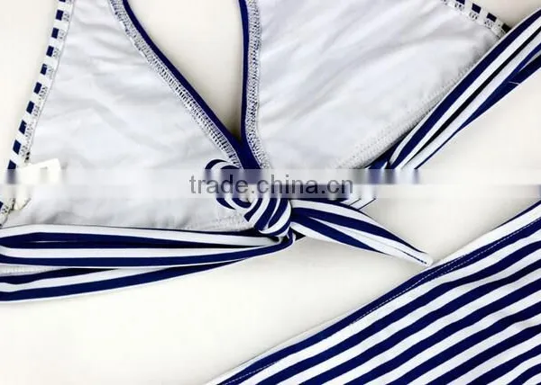 2016 Brand Baby Blue Strings Girls Swimsuit Print Bikini photo-5