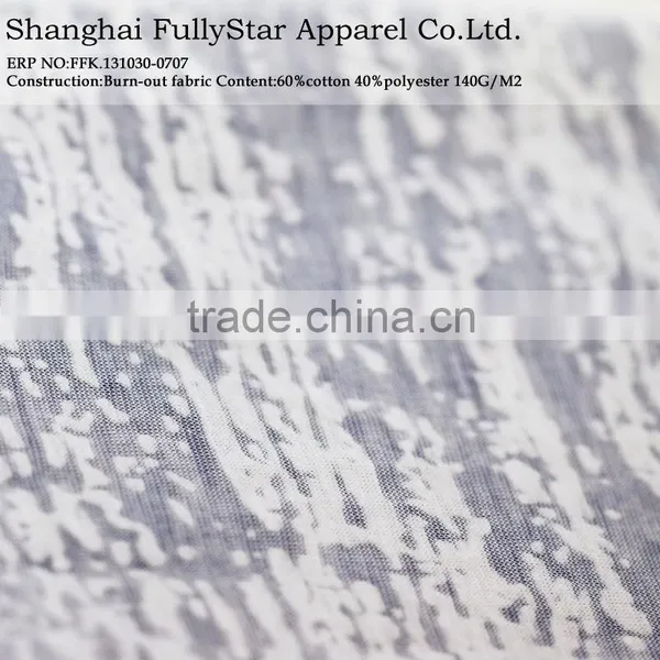 Cotton Polyester Burn Out Knitted Fabric