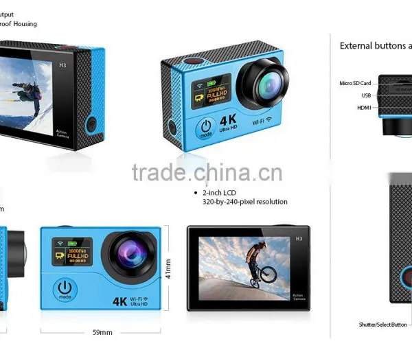 Be Unique!! Dual Screen 4K Action Camera 1080p 60 Fps SJ8000 Wifi Sport DV Wireless Action Camcorders With Waterproof 30M photo-6