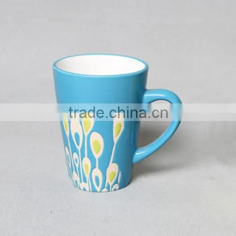 Silkscreen Blue Promotional Mugs Ceramic