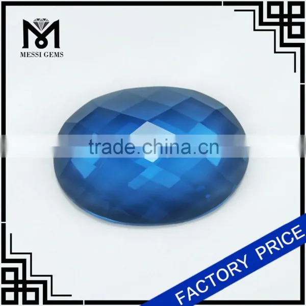 Messi Gems Loose Gemstone Oval 20 x 29 120# Blue Synthetic Spinel photo-4