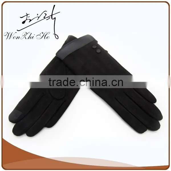 Thin Faux Suede Cycling Gloves/Grey/Black Faux Suede Gloves