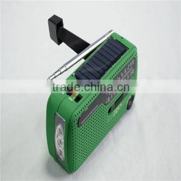 Design Solar Emergency Radio, Hand Crank to Wind Up, Flashlight, Phone Charger, Green photo-4
