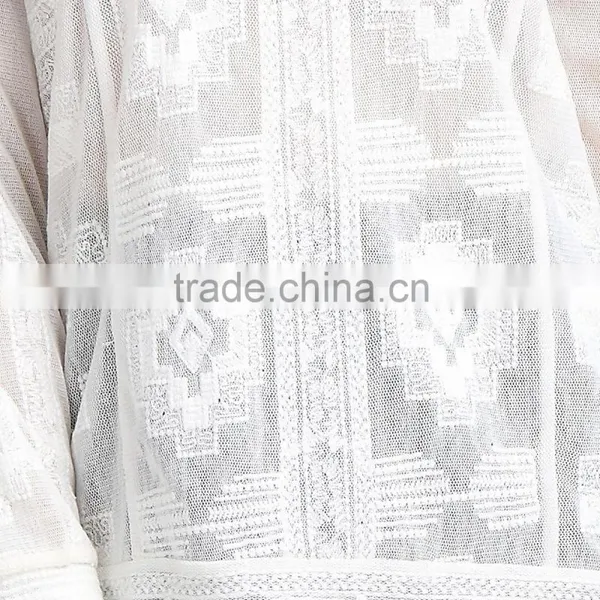Women Full Embroidery Light Knit Blouse photo-5