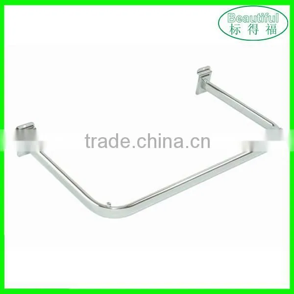 Slatwall Chrome Clothing Hanging Rail Supermarket Display Shelf photo-2