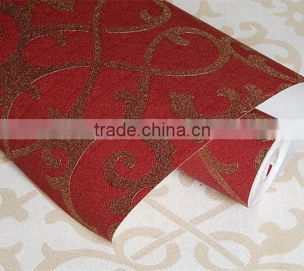 Red Pvc Vinyl String Heavy Wallpaper From Most Professional Wallpaper Manufacturer photo-5