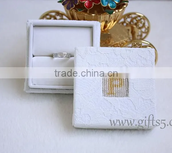 Luxury Engagement Box Wedding Ring Box With Beaded Name Plate of P photo-2
