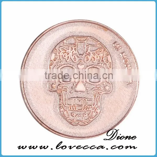 DIY Rose Gold Pendant Coin Disc 33MM Skull Coin Necklace Accessories Gifts photo-2