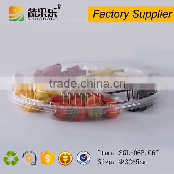 6 Compartment Disposable Blister Plastic Round Fruit Container photo-6