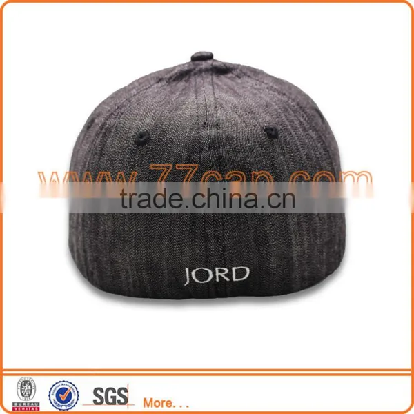 Fitted Embroidered Baseball Cap Hat in Jeans Fabric photo-4