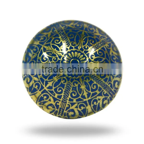 Round Metal Yellow With Gold Knob photo-4