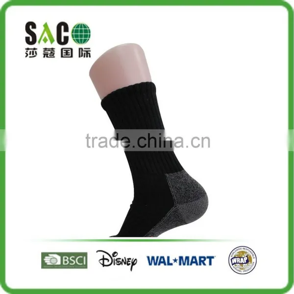 Grey and Black Yarn Doubling Foot and Jacquard Black Body Sports Socks photo-3