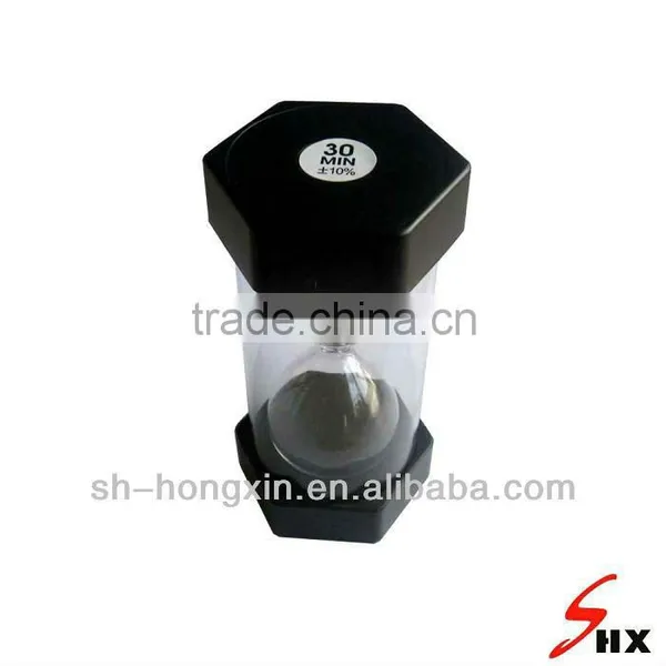 Home Decoration Versatile Hexagon Black 30 Minutes Sand Timer
