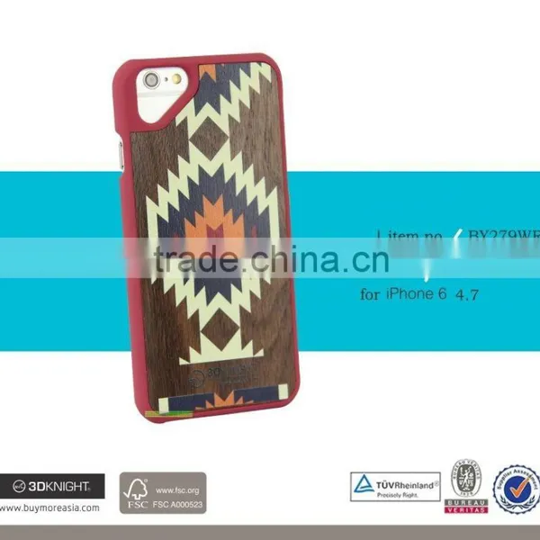 Mobile Accessories Laser Engraving Custom Design Plastic Frame Wooden Cell Phone Case for Iphone 6s Case Wood Factory Price photo-2