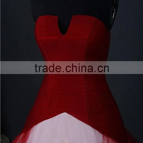 RSW884 Red And White Wedding Party Dresses photo-4