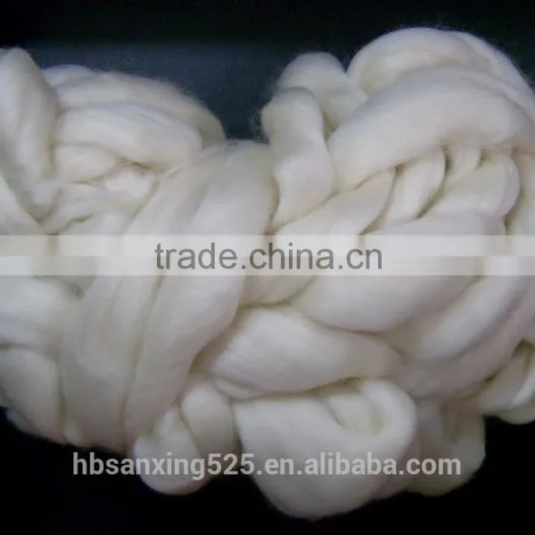 Good Quality 100% Merino Wool Top,20MIC, 80-100MM, Natural White Color. photo-2