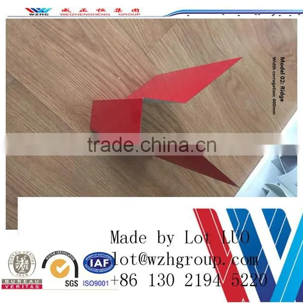 Color Steel Roof Sheets Ridge / Colour Painted Steel Sheet Roof Ridge Capping/coloured Steel and Galvanized Steel Roof Ridges photo-2
