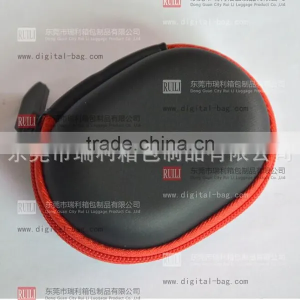 Hard High Quality PU EVA Earphone Case With Red Zipper photo-2