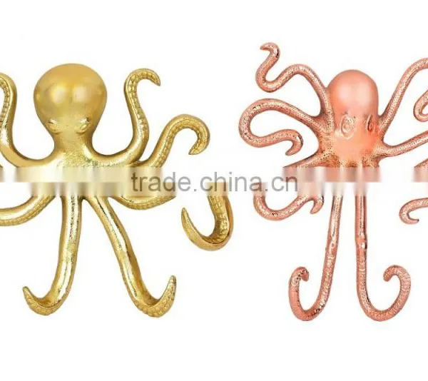 Octopus Shape Gold and Copper Finish Brass Hanger , Decorative Item