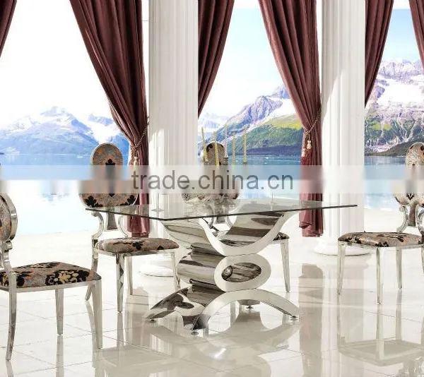 TH346 China Wholesale Tempered Glass Dining Room Table photo-3