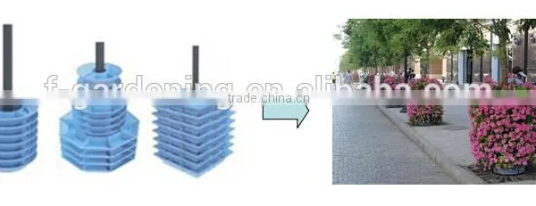 Stackable Plastic Planters for Lamp Post Lamp Pole, Plastic Planters, Flower Pots for Lamp Post photo-4
