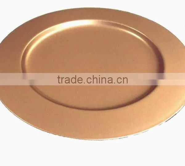 Gold Color Metal Charger Plate for Wedding & Decoration, Cheap Charger Platter for Christmas Festival photo-2