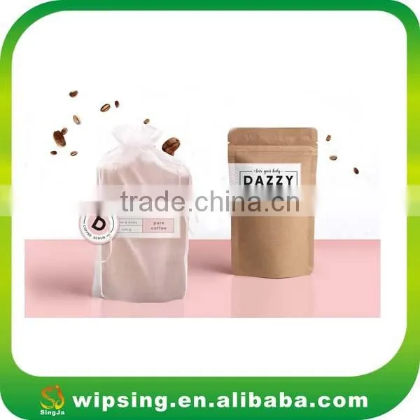 White Organza Pouch With Printed Ribbon Drawstring photo-6