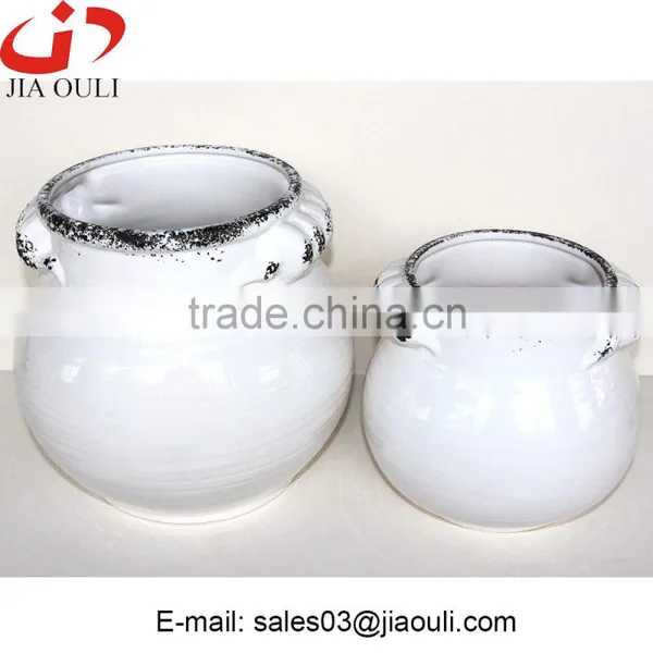 Good Sales White Antique Ceramic Flower Pot, Outdoor Flower Pots Antique Planter photo-2