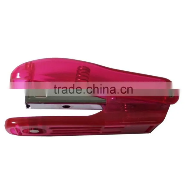 2015 Transparent Standard Desktop Plastic Clear Pink Stapler photo-2