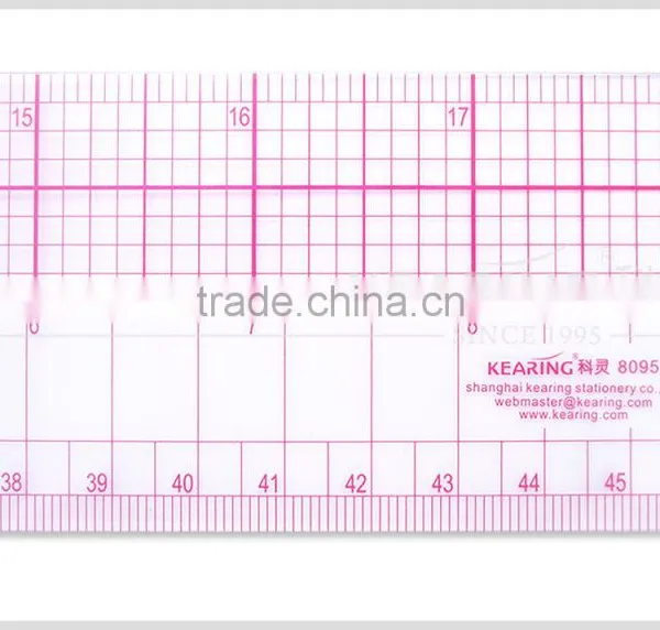 Kearing Brand Manufacture High Quality 45cm&18" Straight Flexible 1.2mm Thickness Plastic Garment Ruler for Fashion Design#8095 photo-6