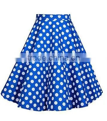 2017 Girls Long Dresses Women's Pleated Vintage Skirts Floral Print Casual Midi Skirt photo-4