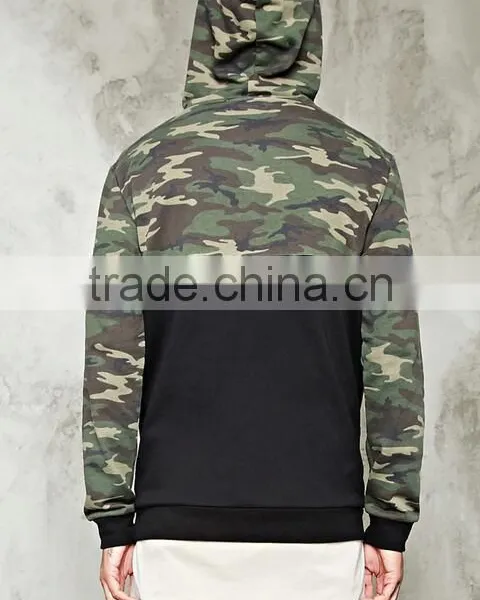 Slim Fit Hoodie Man Quality Tracksuit Top With Camo Splice photo-2
