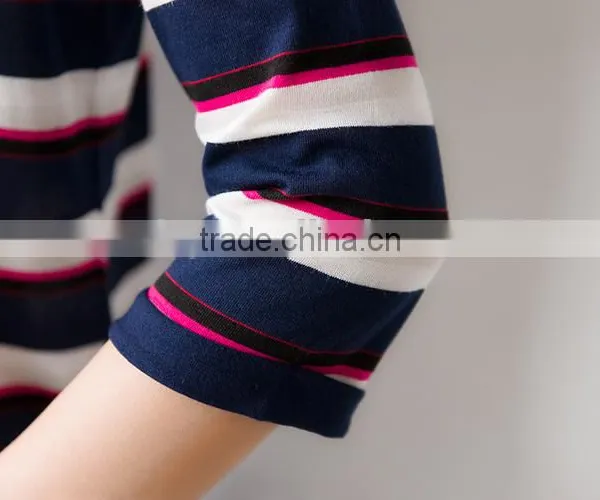 2016 New Fashion All Match Loose Half Sleeve Striped T-shirts for Ladies photo-6