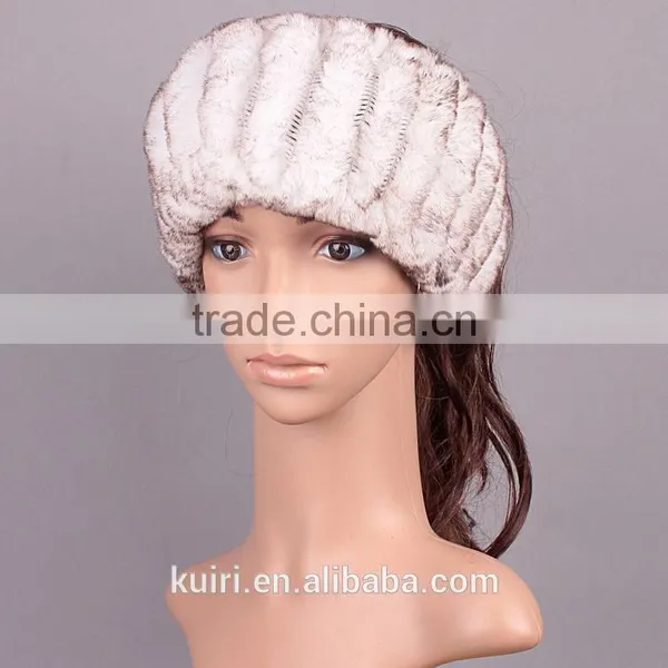 Winter Fur Headbands for Women Knitted Rex Rabbit Fur Scraf for Women Real Fur Headwrap Ear Warmer 2016 Newest Fashion Hairband photo-4