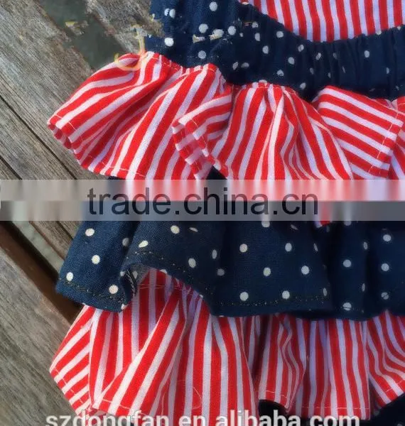 NewBorn Baby Girls Rompers American Independance 4th of July Clothing Infant Striped Polk Dots Romper photo-3