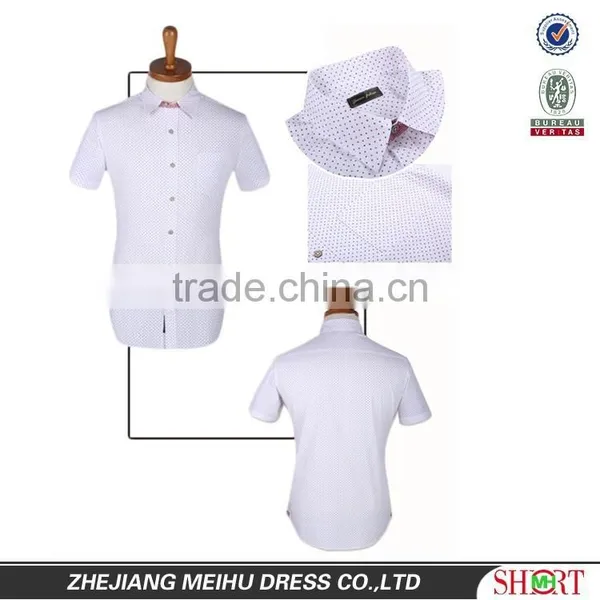 High Quality 100% Cotton New Design Men Slim Fit Short Sleeve Dress Shirt for Summer photo-5