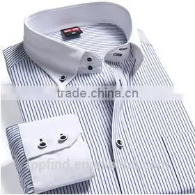 Latest Shirt Designs for Men 2015 Long Sleeve Stripe Casual Business Man Shirt photo-2