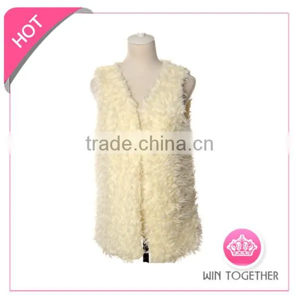 2014 Hot Sale China Faux Fur Vest Coats for Ladies