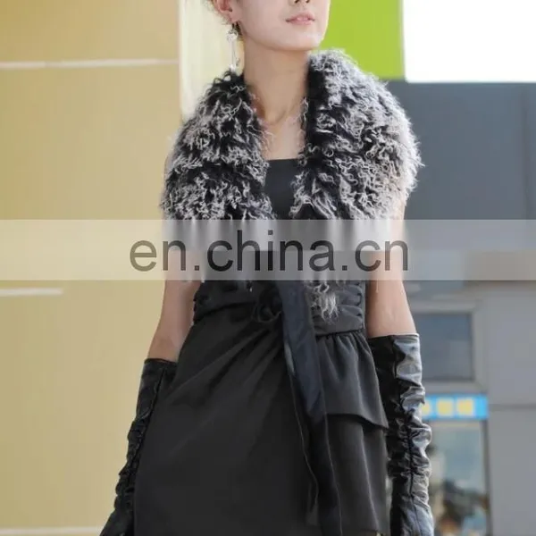 Mongolian Lamb Fur Shawl Cape for Ladies photo-3