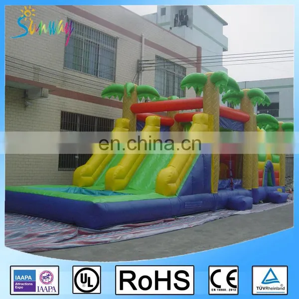Giant Inflatable Palm Tree Combo Bouncers Game Amusement Park Obstacle Course photo-3