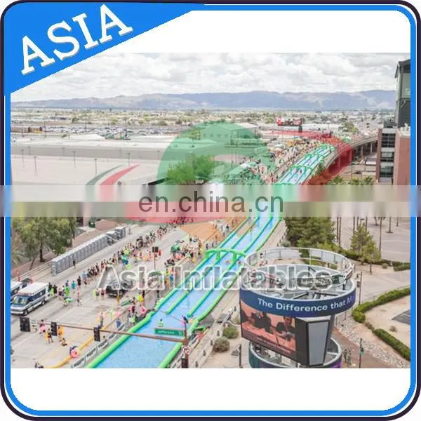 Slip N Dip Double Lane Inflatable Water Slide / Inflatable Slide City, Make Inflatable Slide Slippery photo-2