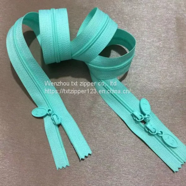 TXT Brand #5 Plastic Zipper With Normal Teeth Three Puller Open End High Quality and Low Price Garment Accessories photo-3