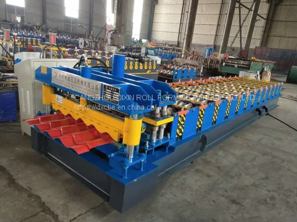 DIXIN Automatic High Speed Guide Post Cutting Glazed Tile Roof Sheet Tile Making Roll Forming Machine Price photo-3