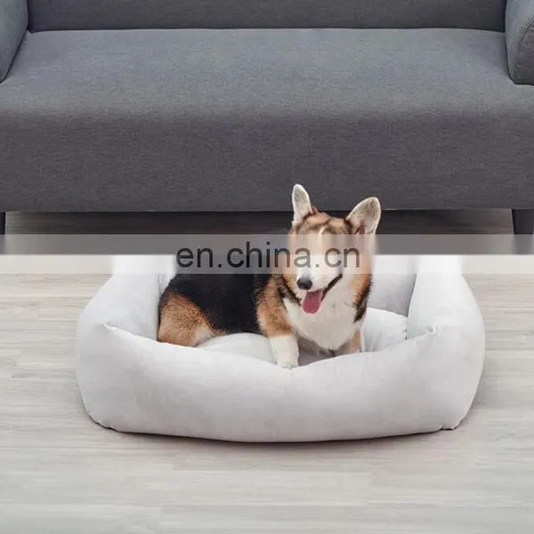 Rectangle Dog Bed Soft Velvet Fabric Pet Bed for Dogs & Cats With Non Slip Bottom photo-4